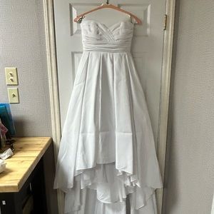 High Low Satin Wedding Dress